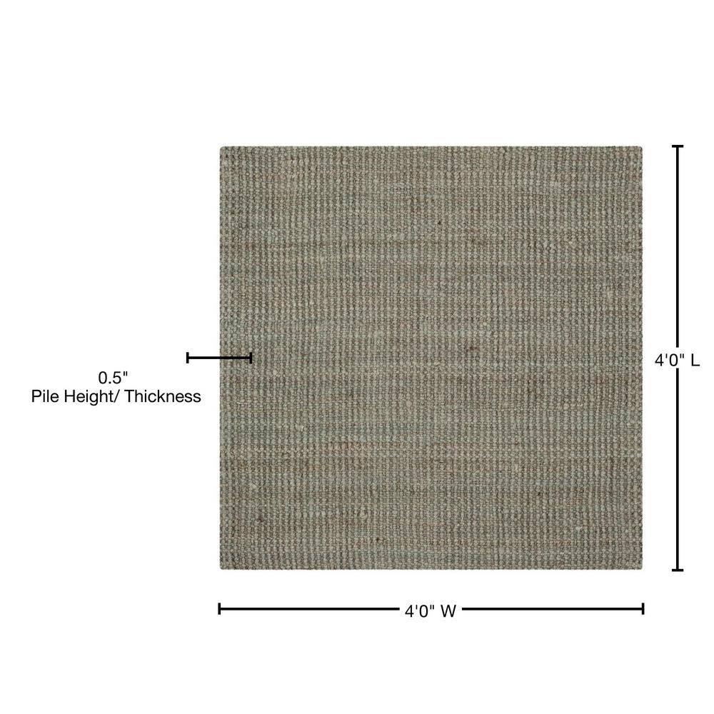 Natural Fiber NF730 Hand Woven Indoor Area Rug - Green/Grey - 4'x4' - Safavieh