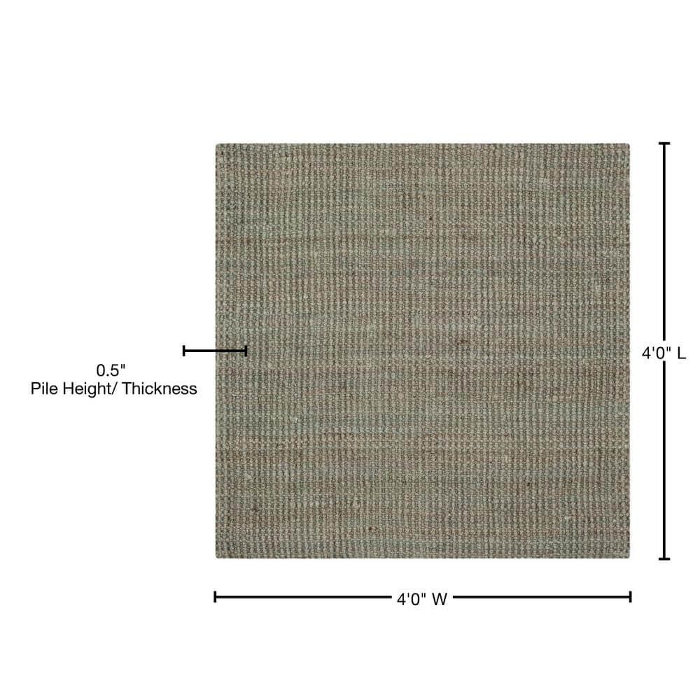 Natural Fiber NF730 Hand Woven Indoor Area Rug - Green/Grey - 4'x4' - Safavieh