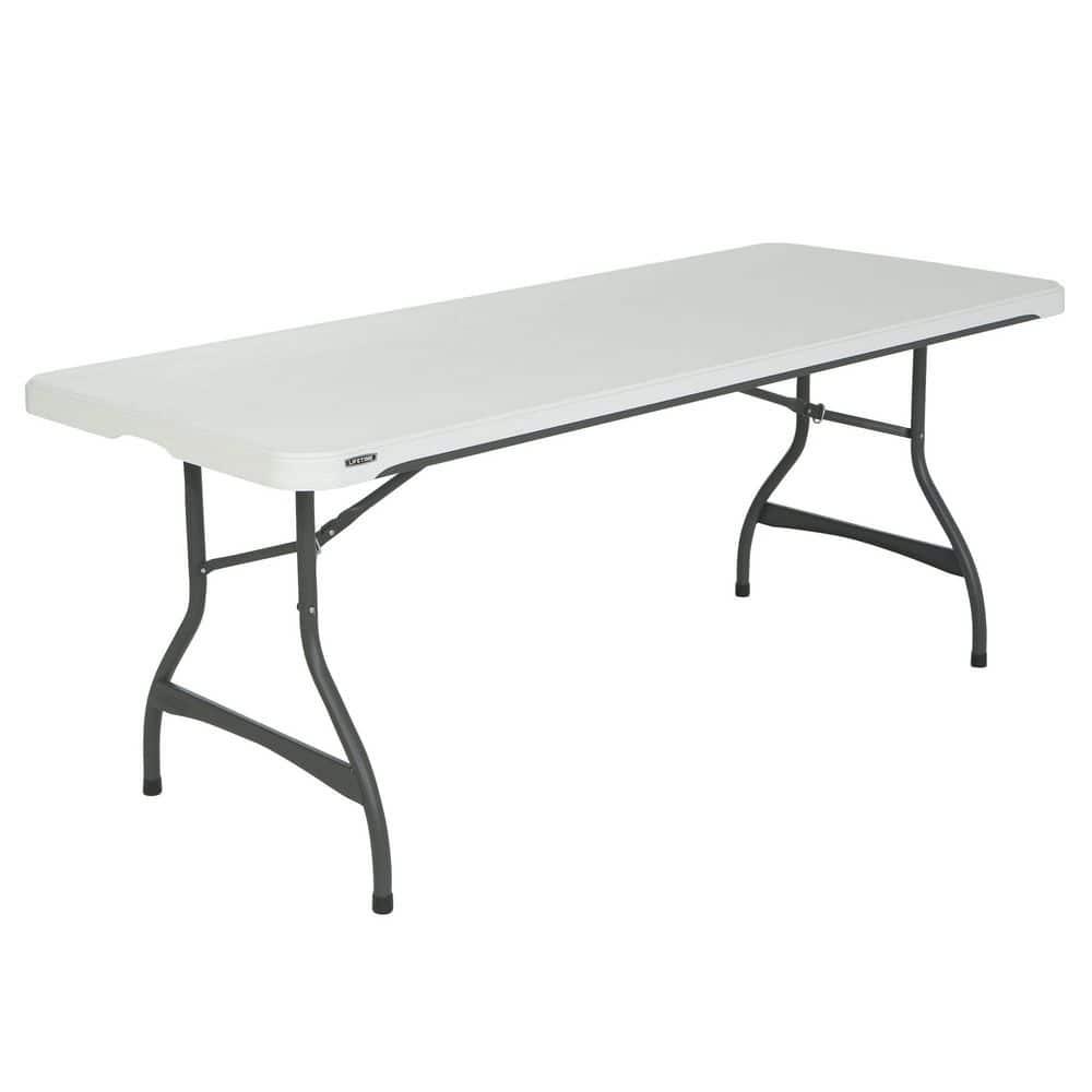 Lifetime 6 Foot Rectangle Folding Table Indoor/Outdoor Commercial Grade, White Granite (80306)