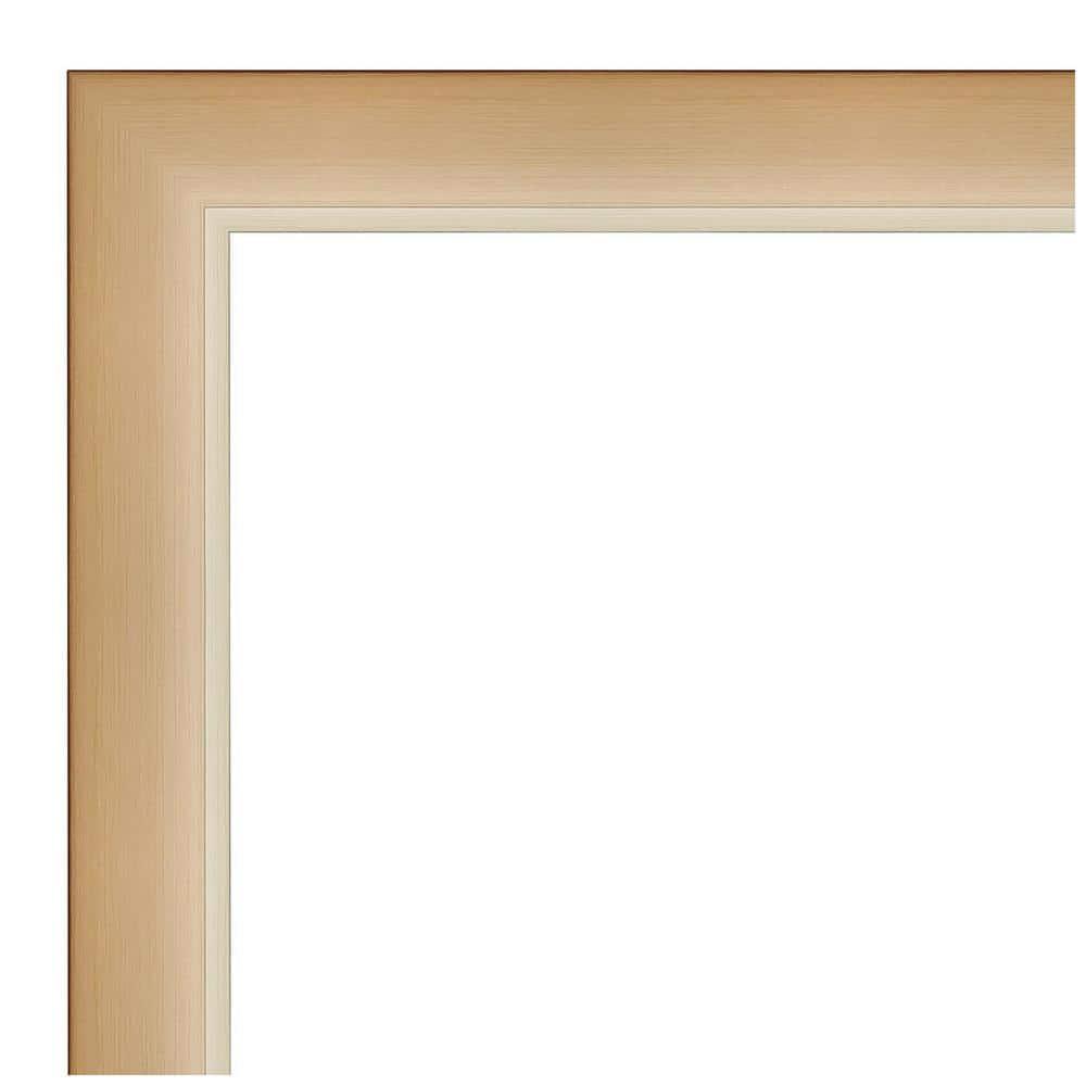 Amanti Art Wall Mounted Framed Vanity Mirror, Glass Size 40x30, Eva Ambre Gold