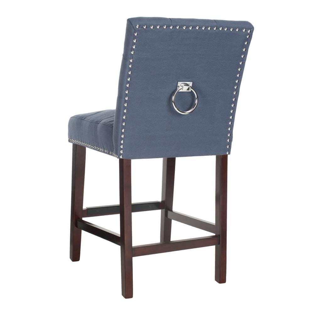 Nikita Counter Stool (Set of 2) - BST6303 - Navy/Espresso - Safavieh