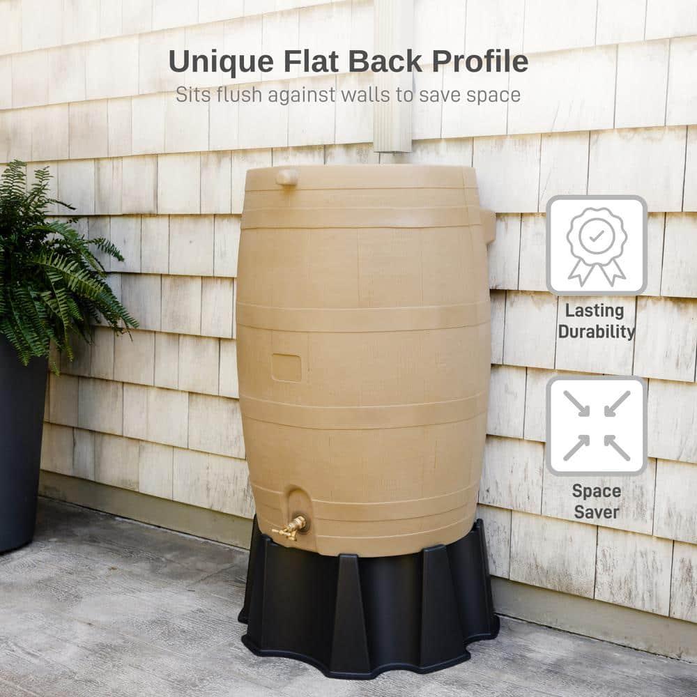RTS Companies RTS Companies 50 Gallons Weather Resistant Plastic Drainable Rain Barrel