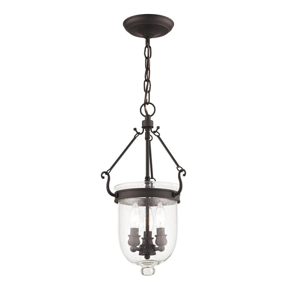 Livex Lighting Jefferson 3 Light Bronze Chain Lantern