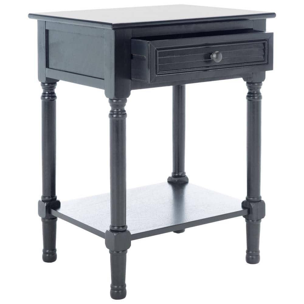 Tate 1 Drawer Accent Table - Black - Safavieh.