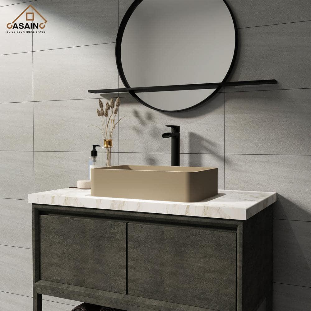 CASAINC Maple 12.79'' Concrete Rectangular Bathroom Sink
