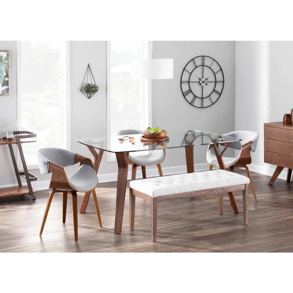 Curvo Mid-Century Modern Dining Accent Chair Gray - Lumisource