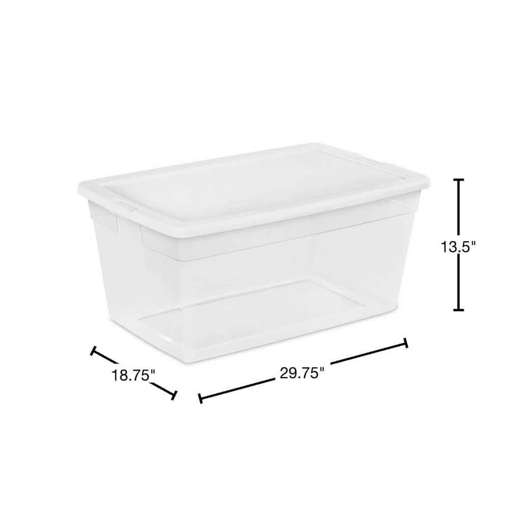 Sterilite Sterilite Storage Box, Stackable Bin with Lid, Plastic Container to Organize Shoes and Crafts on Closet Shelves