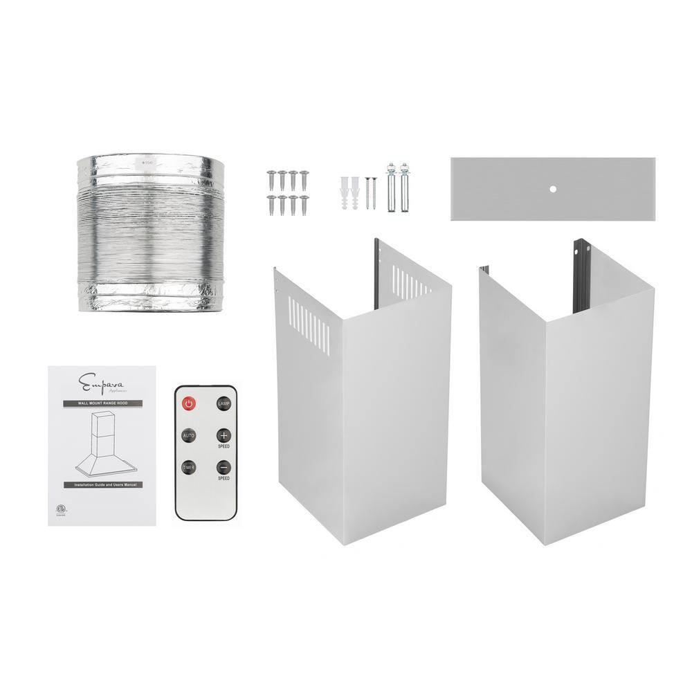 Empava Empava 36" Metal 380 CFM Convertible Wall Range Hood with Baffle Filter