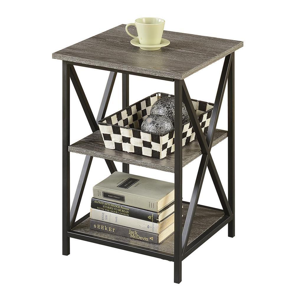 Tucson 3 Tier End Table, Weathered Gray