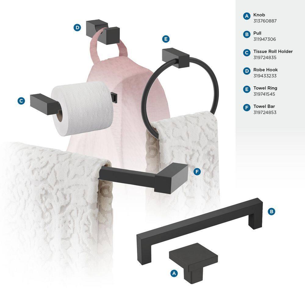 Amerock Monument Matte Black Single Prong Robe Hook