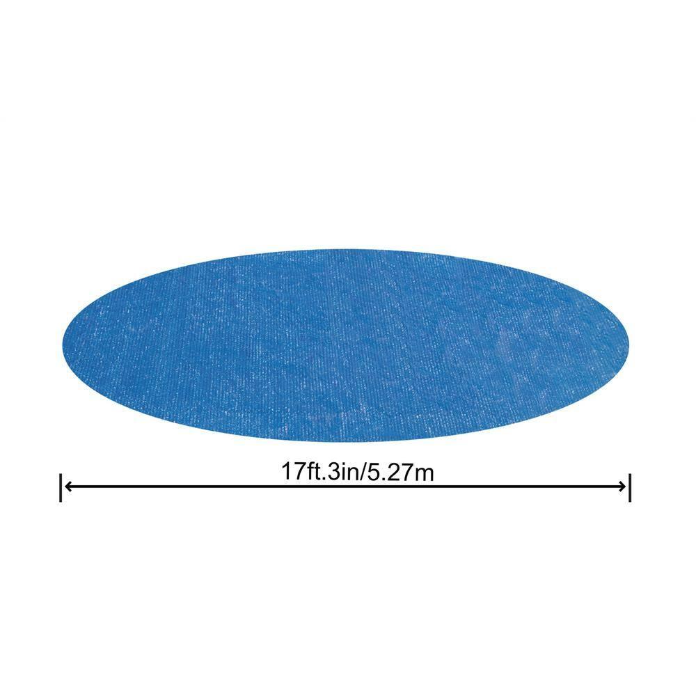 Bestway Flowclear 18 Foot Round Solar Heat Secure Pool Cover for Above Ground Swimming Pools with Storage Bag, Blue (Cover Only)