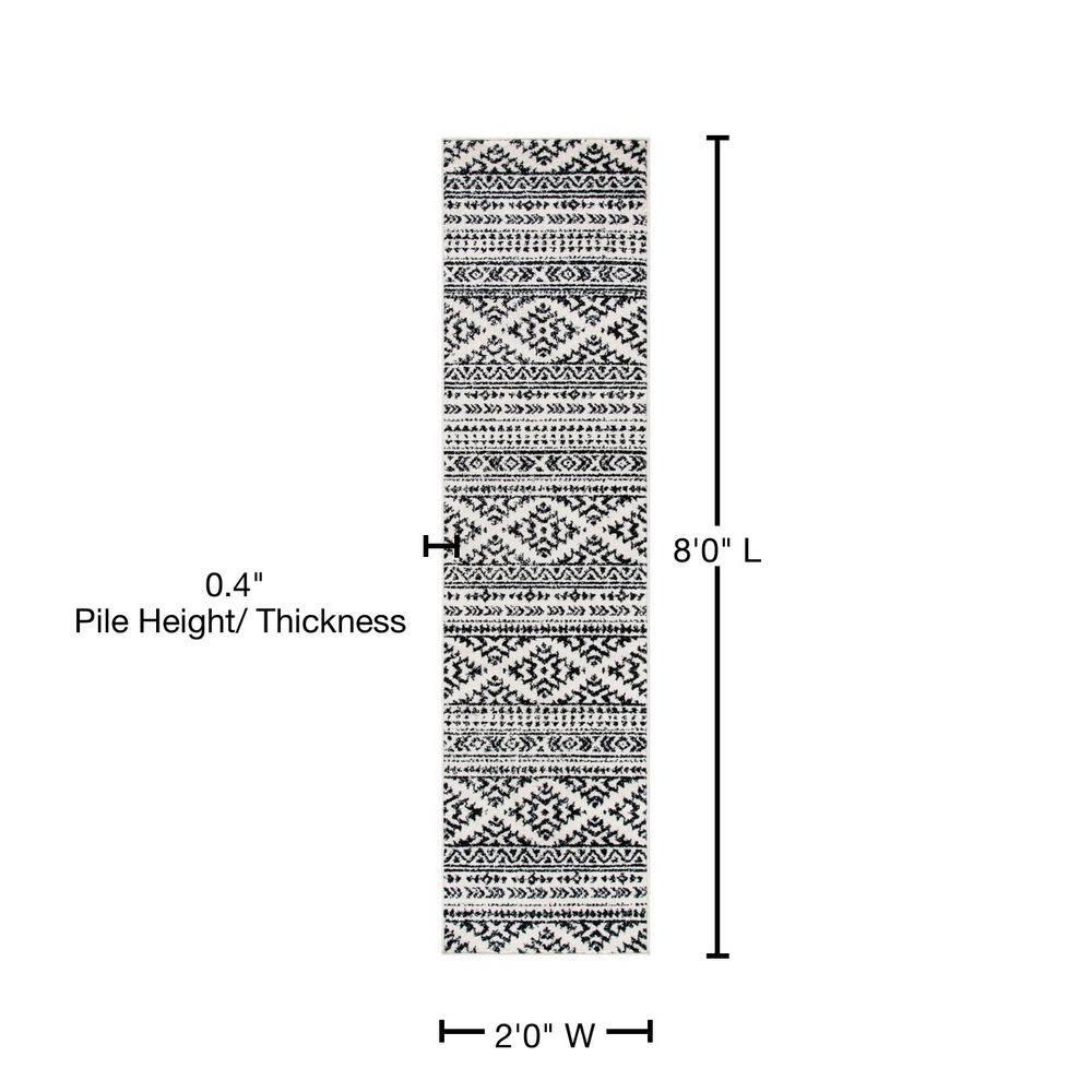 Tulum TUL272 Power Loomed Runner Rug - Ivory/Black - 2'x8' - Safavieh.