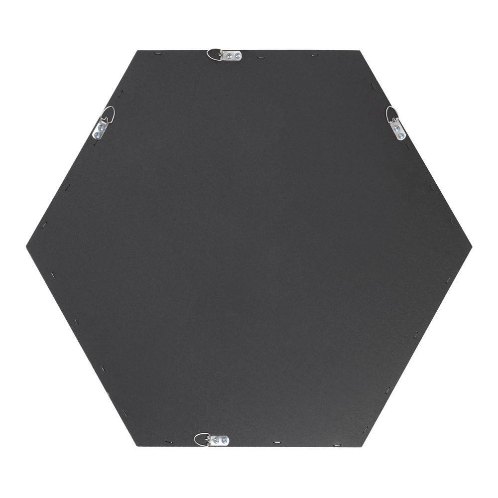 22" x 25" Rhodes Hexagon Wall Mirror Walnut Brown - Kate & Laurel: Modern Plastic Frame, No Assembly Required