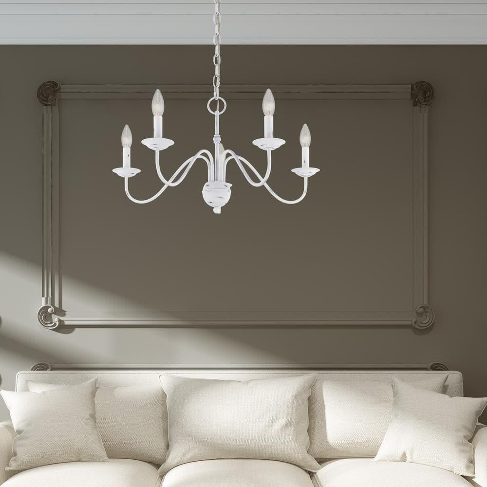 Livex Lighting Windsor 5 - Light Chandelier in  Antique White