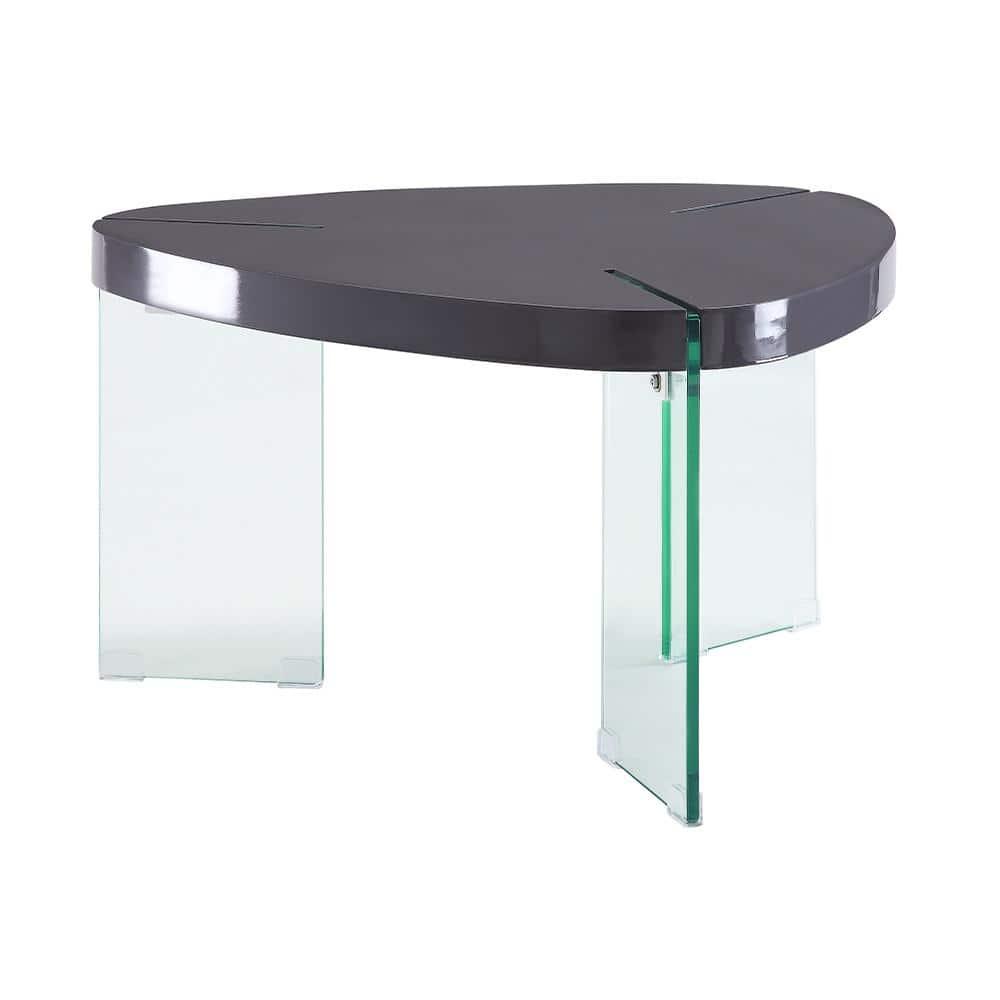 ACME Noland Coffee Table, Gray High Gloss & Clear Glass