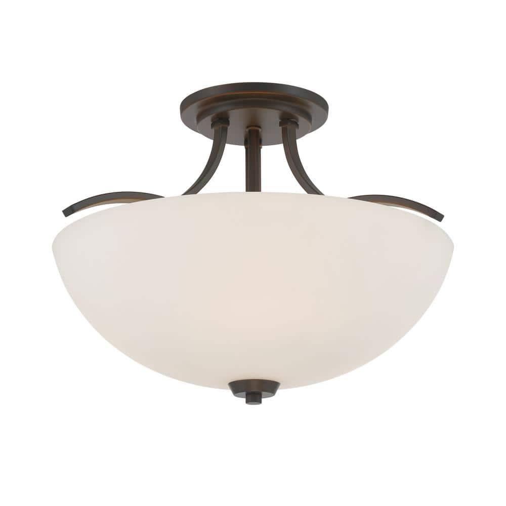 Minka Lavery - Overland Park - 3 Light Semi-Flush Mount in Transitional Style -
