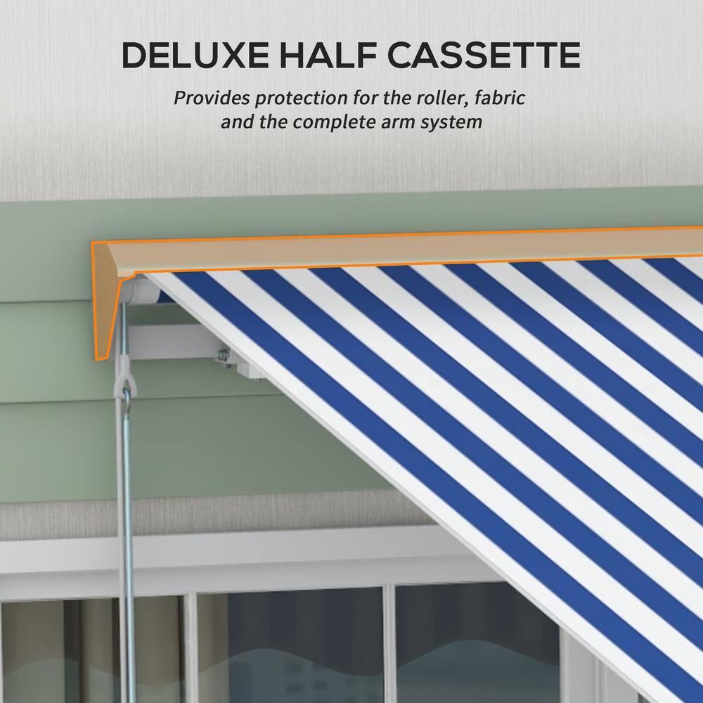 Outsunny Polyester Cover Retractable Patio Awning