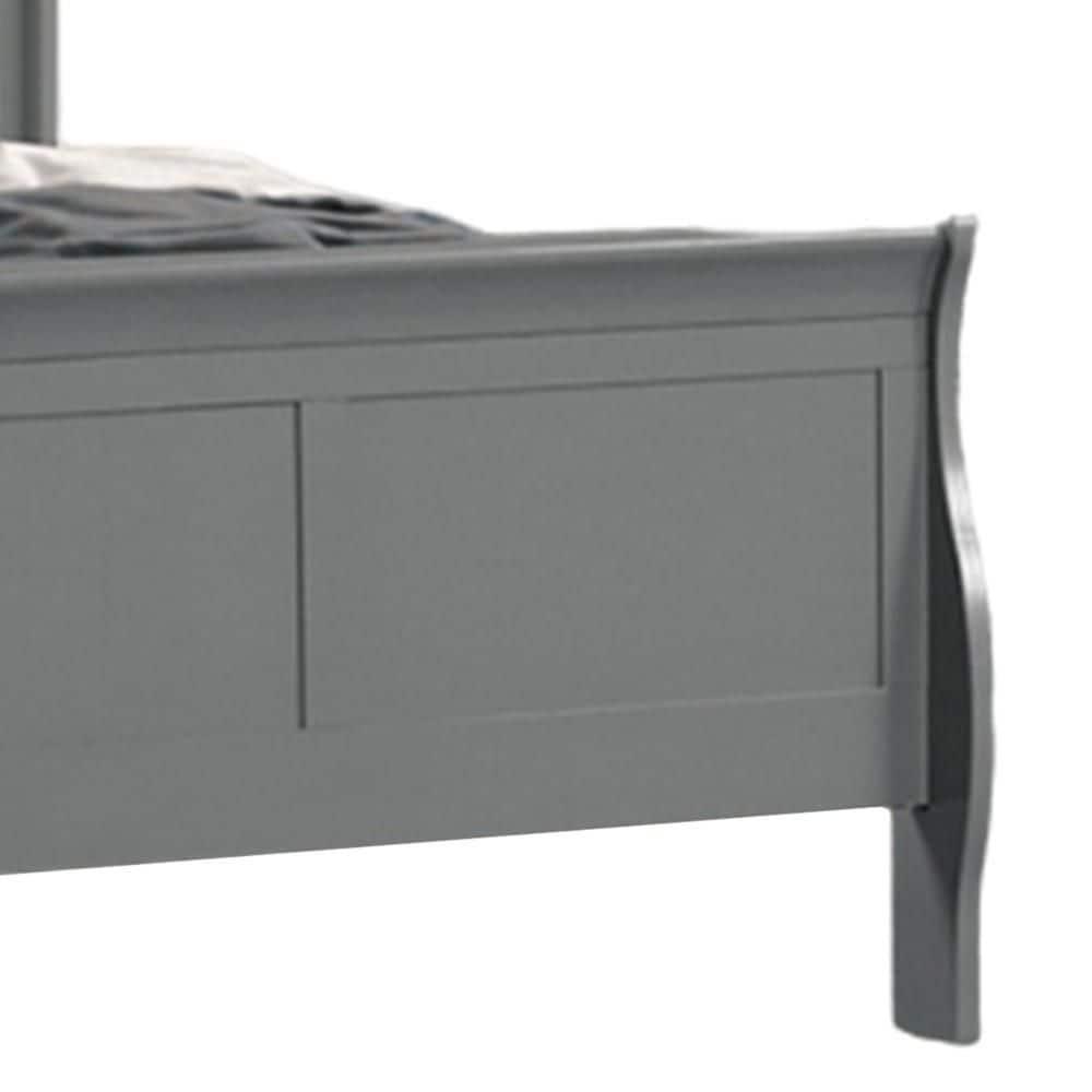 Ryla Bed, Sleigh Panel Headboard, Classic Solid Wood