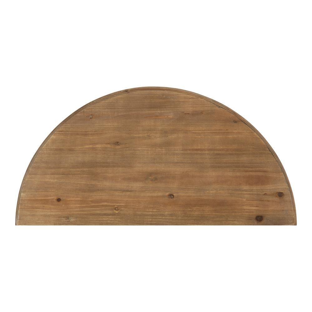 Kate and Laurel Linsley Half Circle Wood Console Table, 30x15x31, Rustic Brown