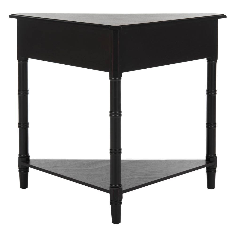 Gomez Corner Console Table - Distressed Black - Safavieh