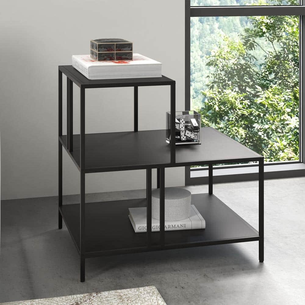 Evelyn&Zoe Cortland 20" Wide Rectangular Side Table, Blackened Bronze