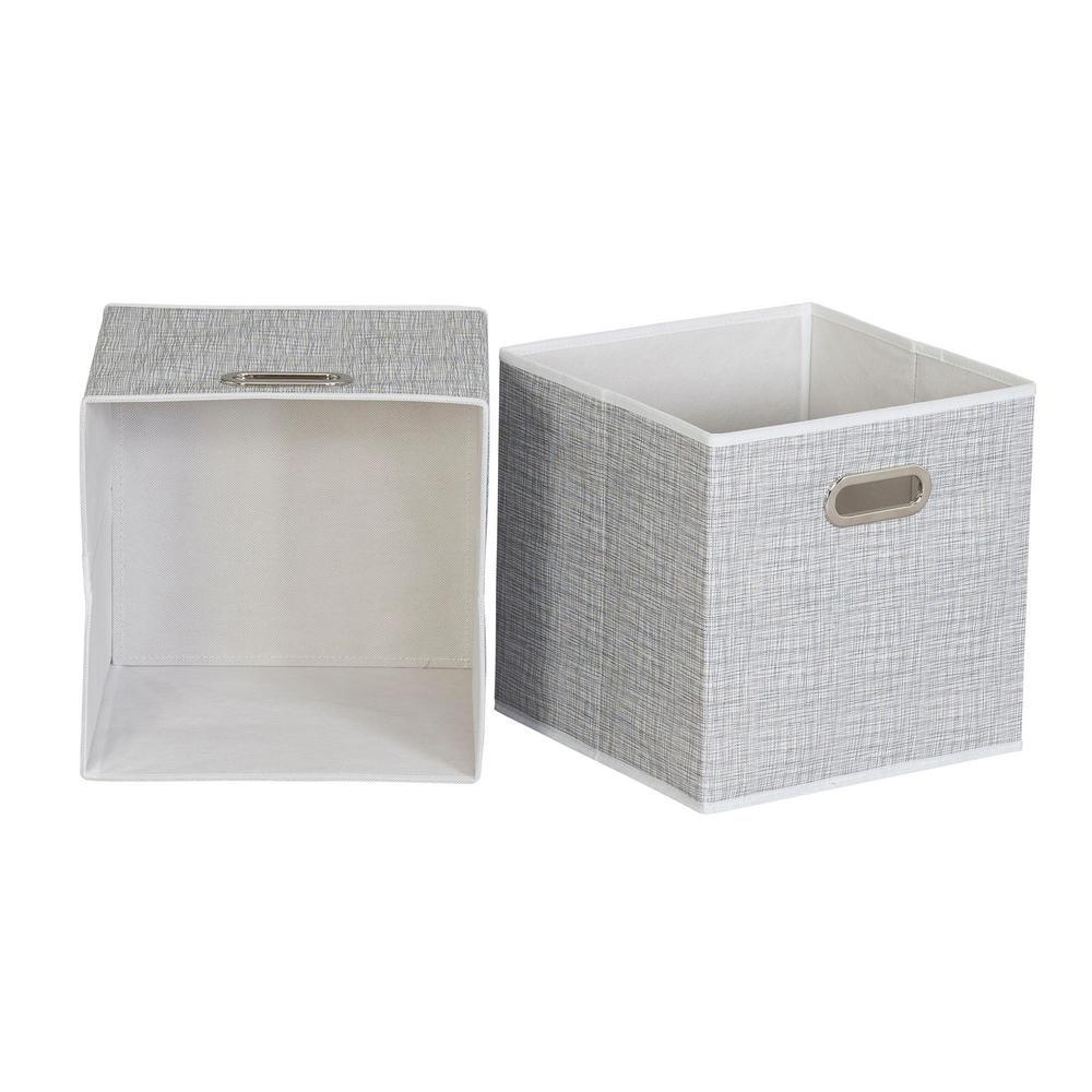 Household Essentials 6 ct Open Fabric Cube Storage Bins, White Mix