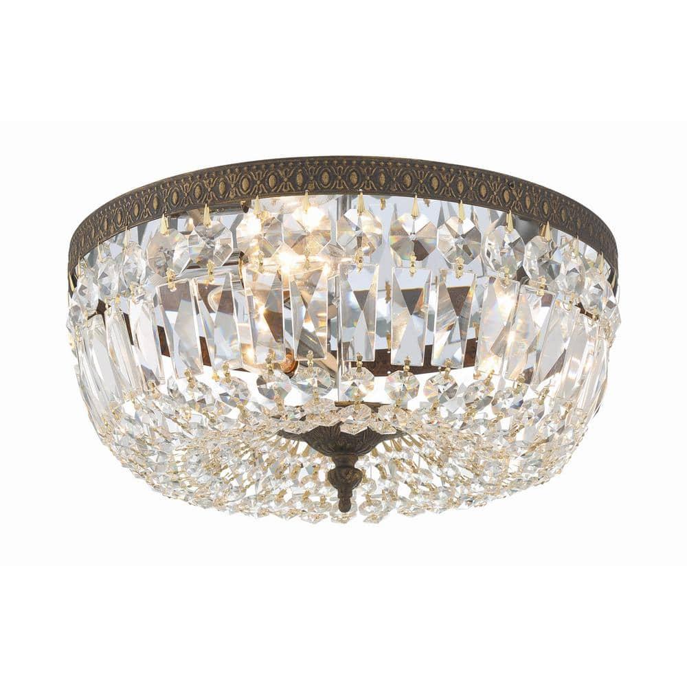 Crystorama Lighting Ceiling Mount 3 - Light Flush Mount in  English Bronze