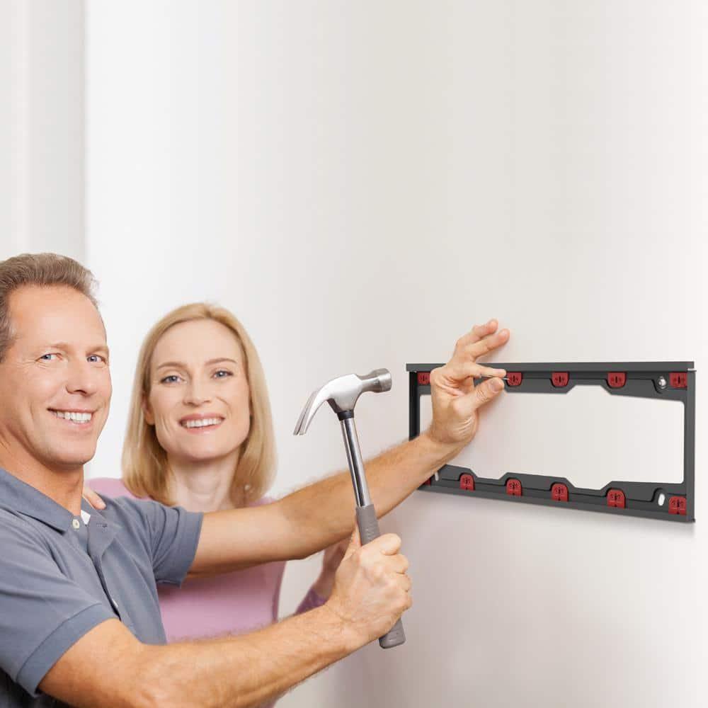 Barkan TV Wall Mount, 19 - 65 inch Fixed, Drywall No Stud No Drill Screen Bracket, Holds up to 82lbs, Auto Lock Patented, Fits LED OLED LCD, 6 ft 4K HDMI Cable Included