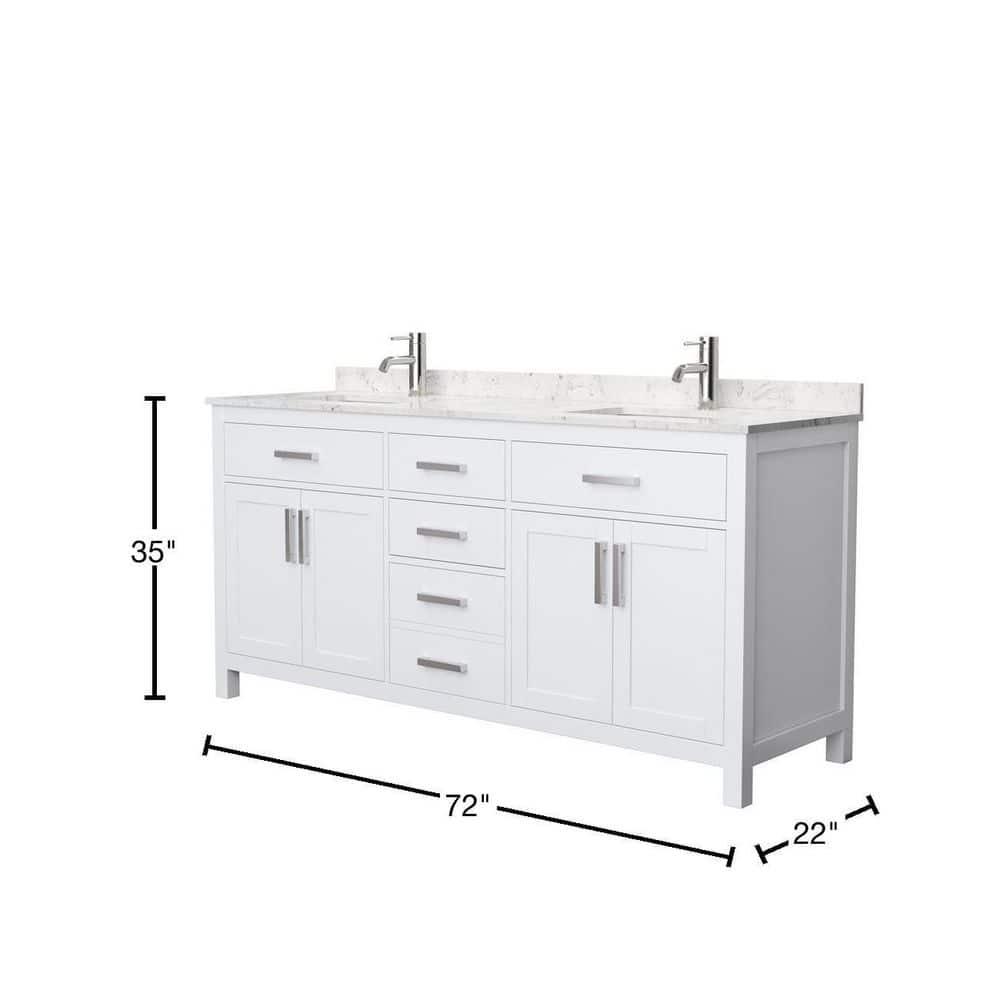 Beckett 72" Freestanding Double Bathroom Vanity with Cultured Marble Top