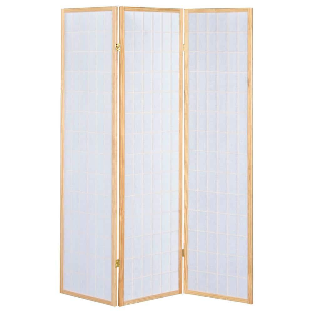 Gold and White 3-Panel Shoji Folding Room Divider