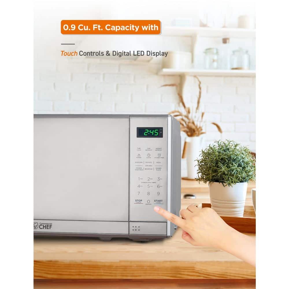 COMMERCIAL CHEF Countertop Microwave Oven 0.7 Cu. Ft. 700W, Stainless Steel