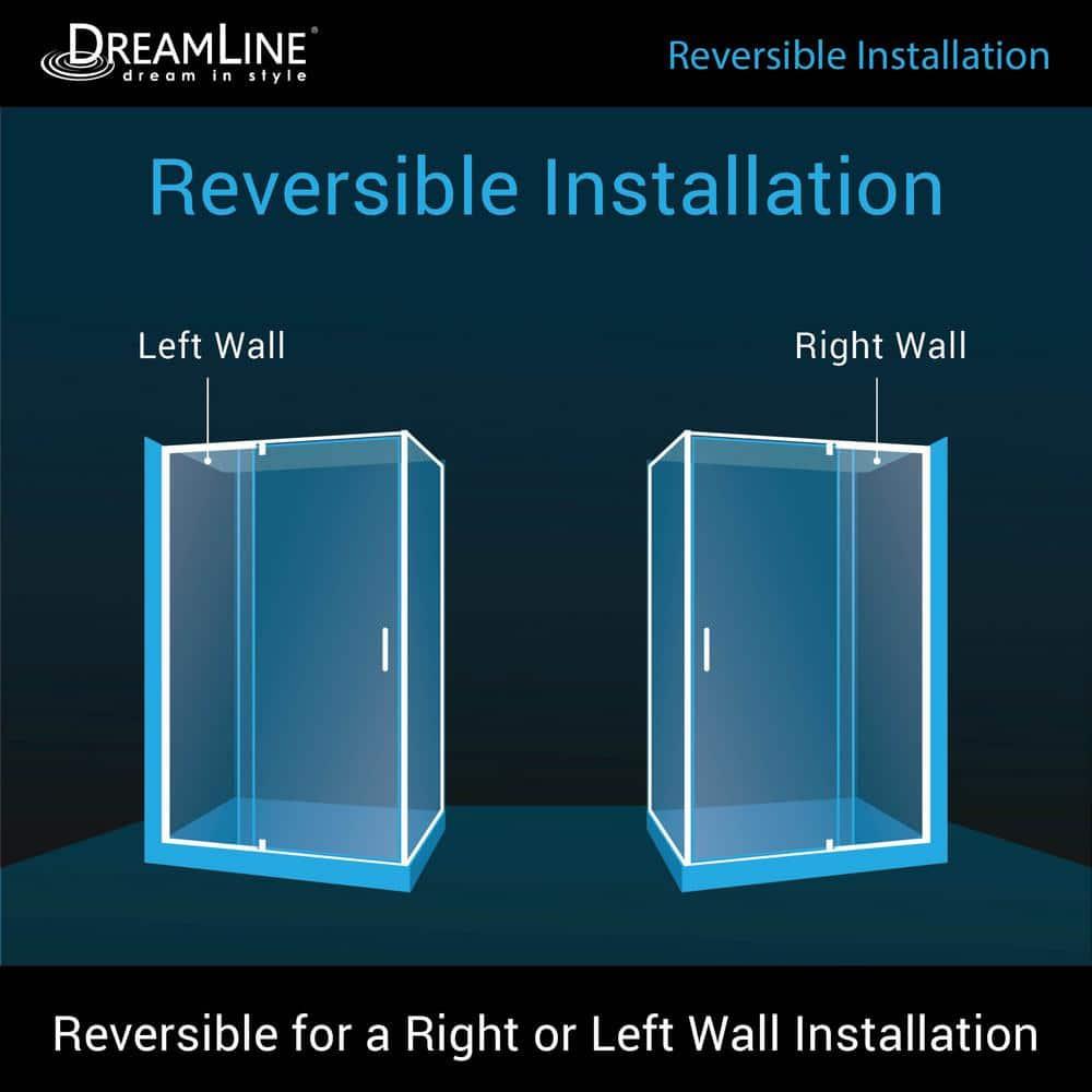 DreamLine Flex 36 in. D x 48 in. W x 74 3/4 in. H Semi-Frameless Shower Enclosure