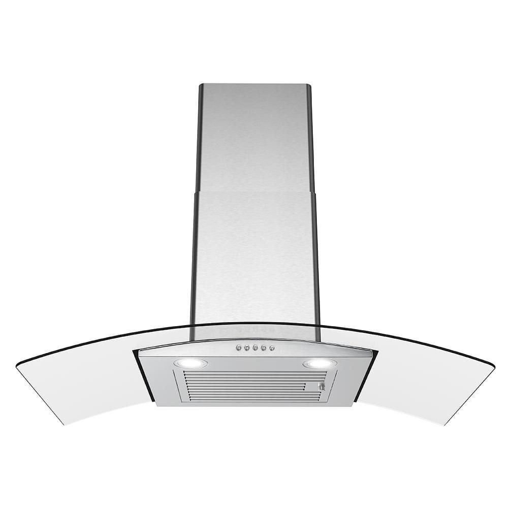 Streamline Largo 36" 220 Cubic Feet Per Minute Ductless Wall Mount Range Hood with Baffle Filter and Light Included