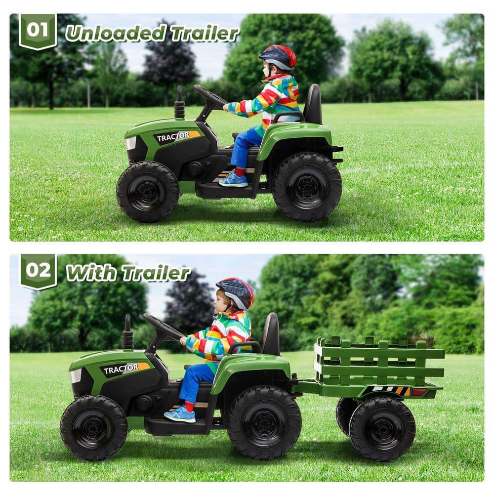 Veryke 35W / 12V Kids Ride On Tractor, Electric Car Toy with Bucket - Green