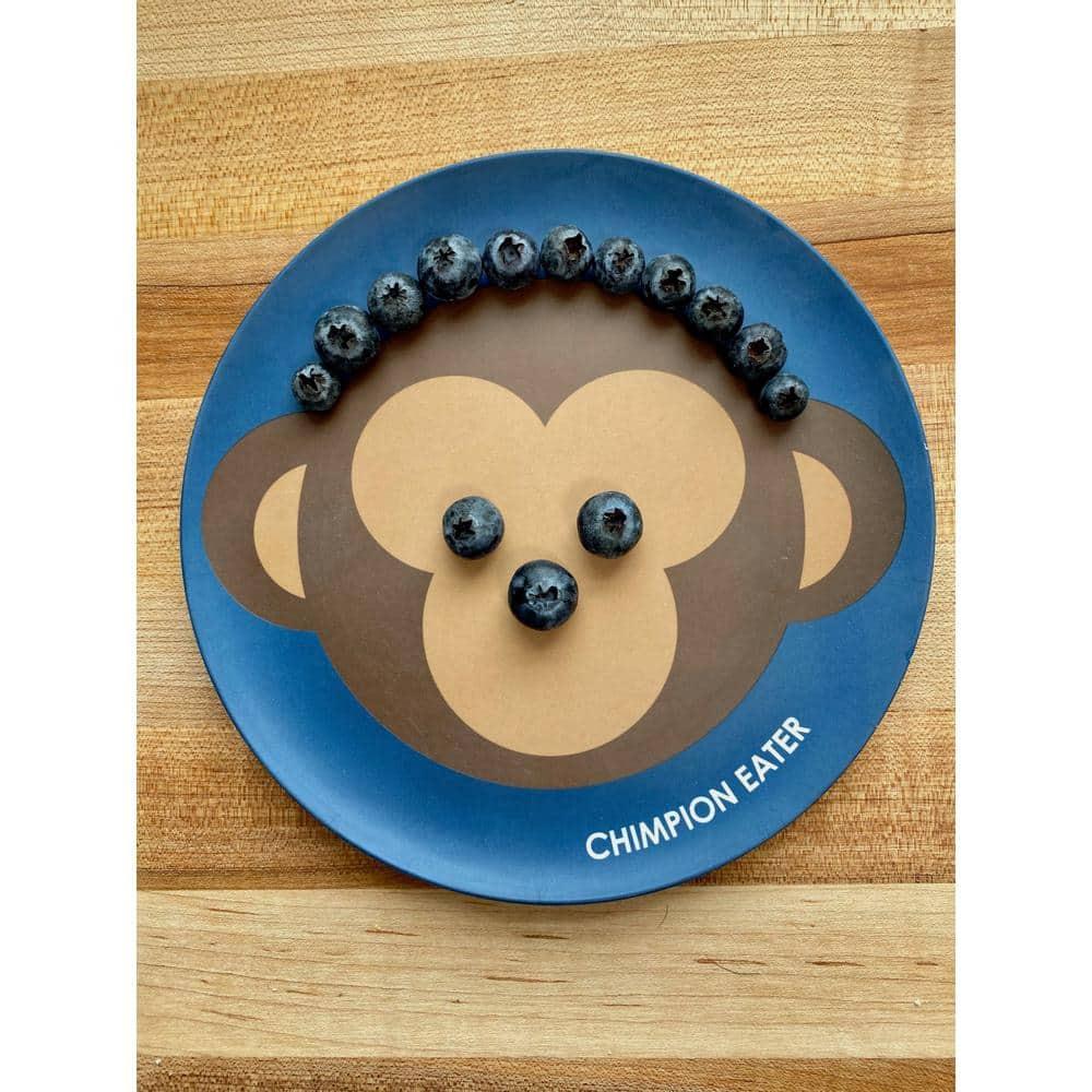 Red Rover 7" 4pk Bamboo Kids' Animal Plates: Toddler & Baby Dinnerware, Dishwasher-Safe, Off-White, Animal Theme