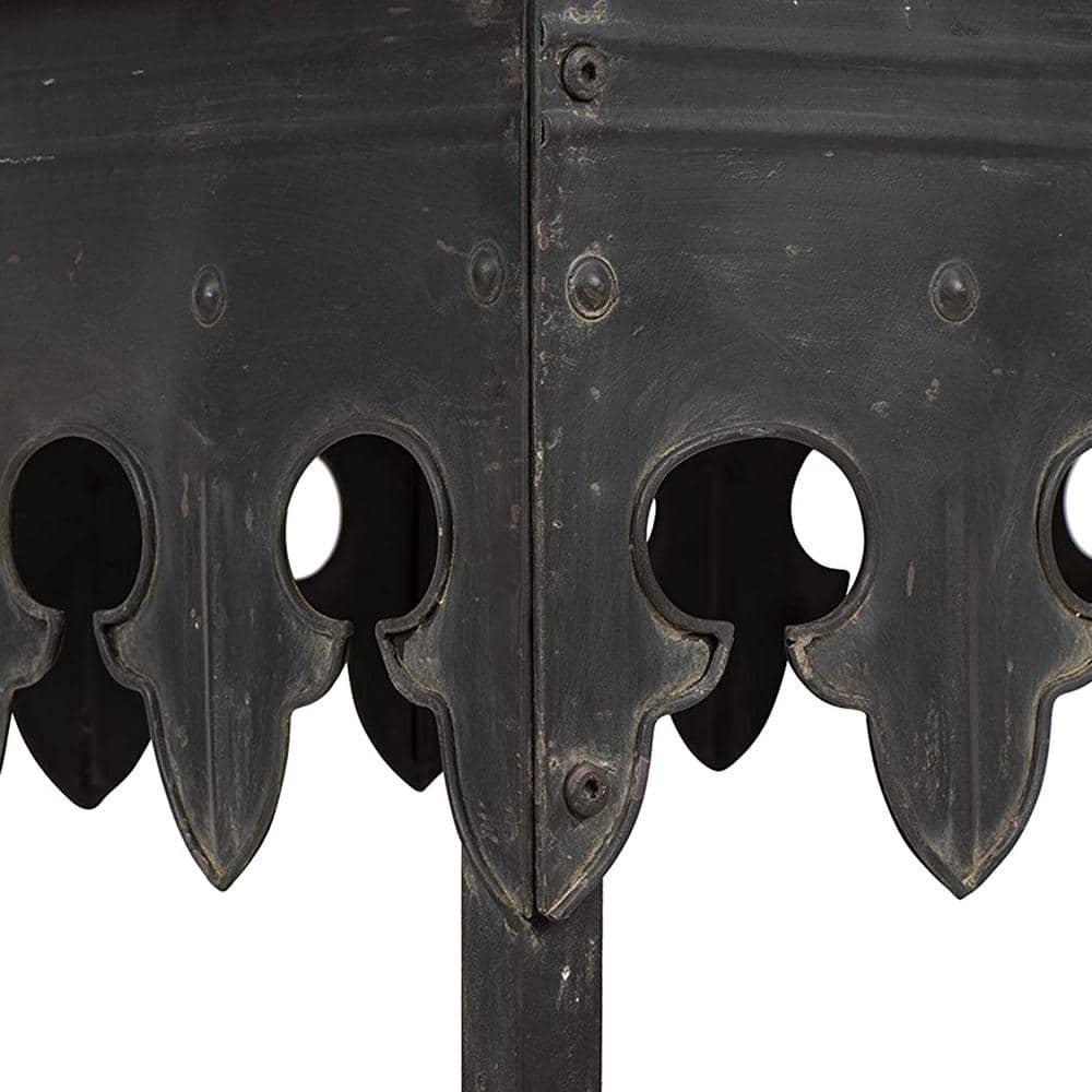 Storied Home Rustic Console Table Black: Vintage Iron & Fir Wood, Entryway Hallway Furniture