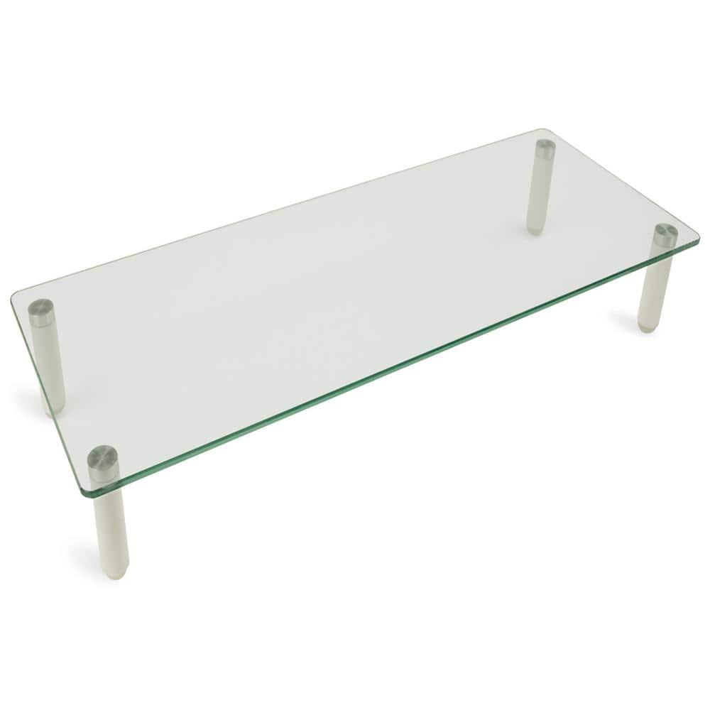 Mount-it Mount-It! Glass Computer Monitor Riser and Laptop Stand, 22 Inches Wide, 44 Lbs. Carrying Capacity