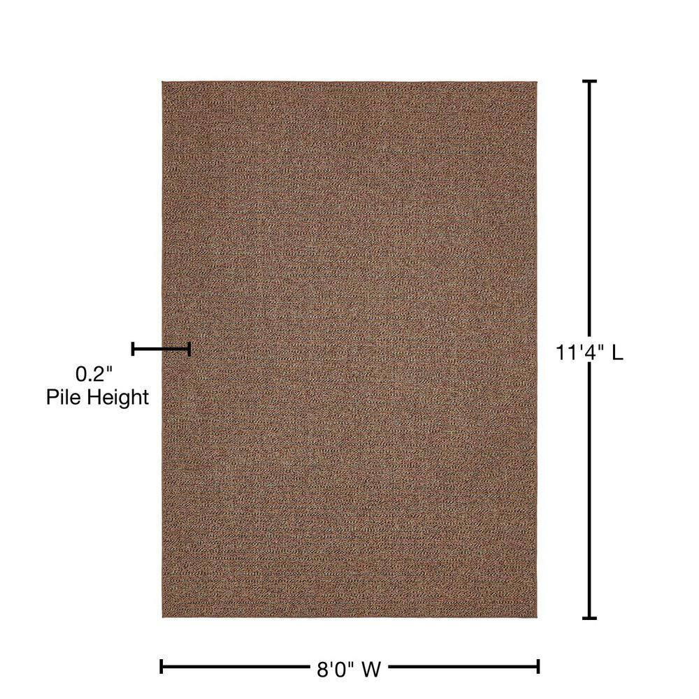 Unique Loom 8' 0 x 11' 4 Brown Outdoor Modern Links Area Rug