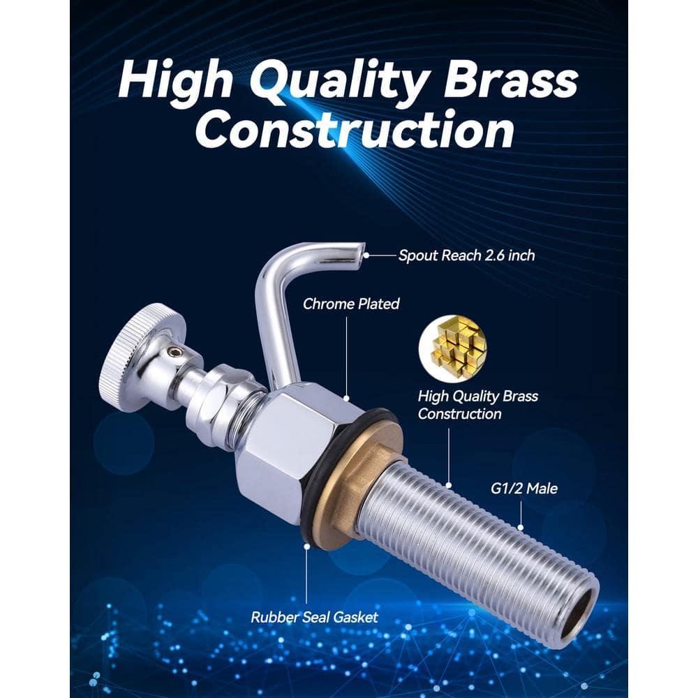 Single Handle Deck Mount Brass Kitchen Faucet 0.4 GPM Dipper Well Faucet And Bowl Set