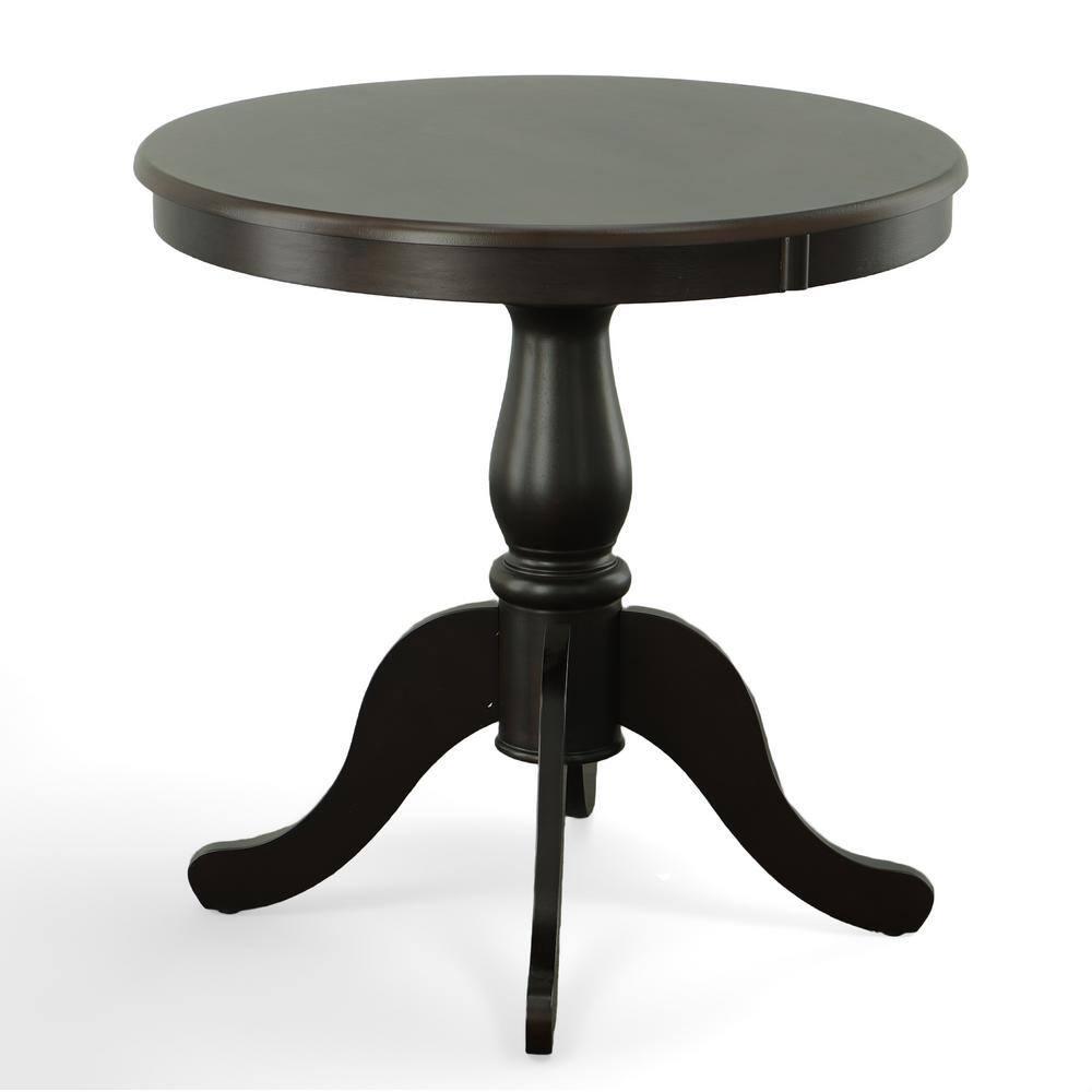 Carolina Living 30" Salem Round Pedestal Dining Table Espresso: Rubberwood, MDF, Non-Extension