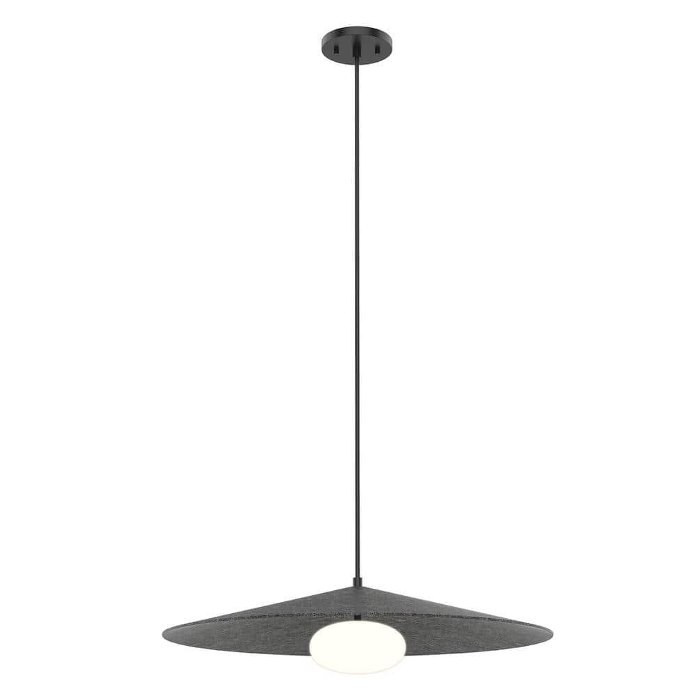 Cruz Opal Glass LED Pendant Light in Gray, 6.63" H x 24" W