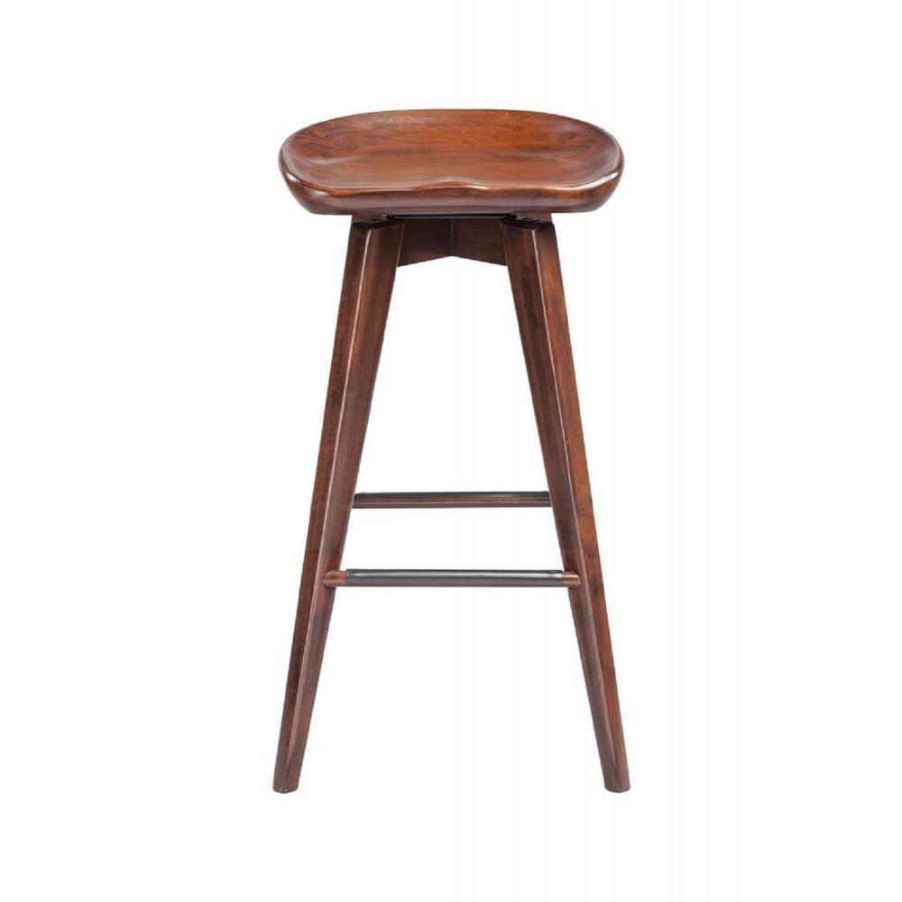 Bali 31" Barstools Hardwood/Espresso - Boraam: Fixed Height, Backless, 300 lbs Capacity