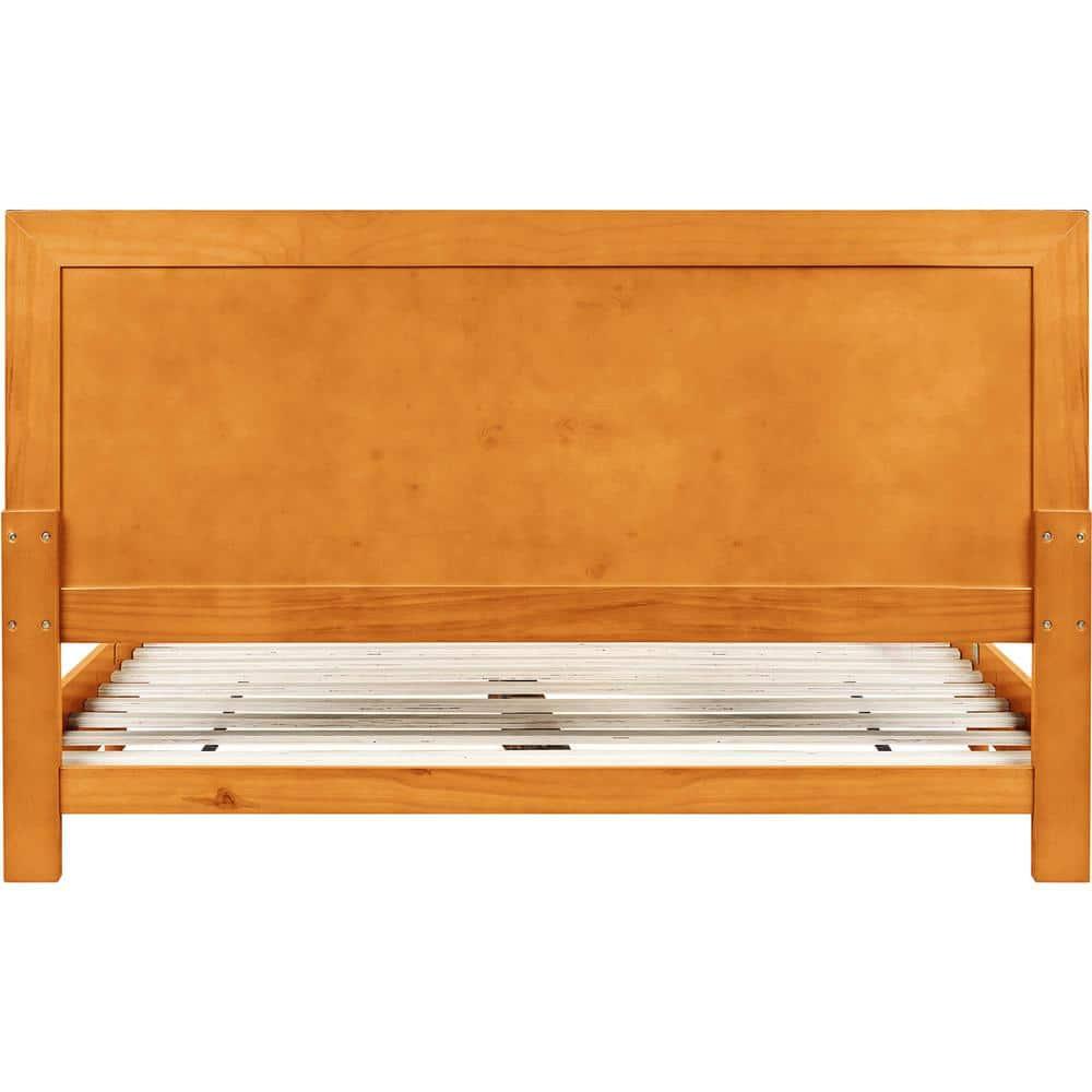 Camden Isle Oxford Platform Bed | Paneled Headboard | Low Profile | Queen, Cherry