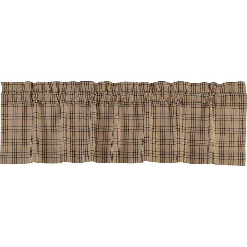 Sawyer Mill Charcoal Plaid Cotton Rod Pocket Valance, 16x60 Inches