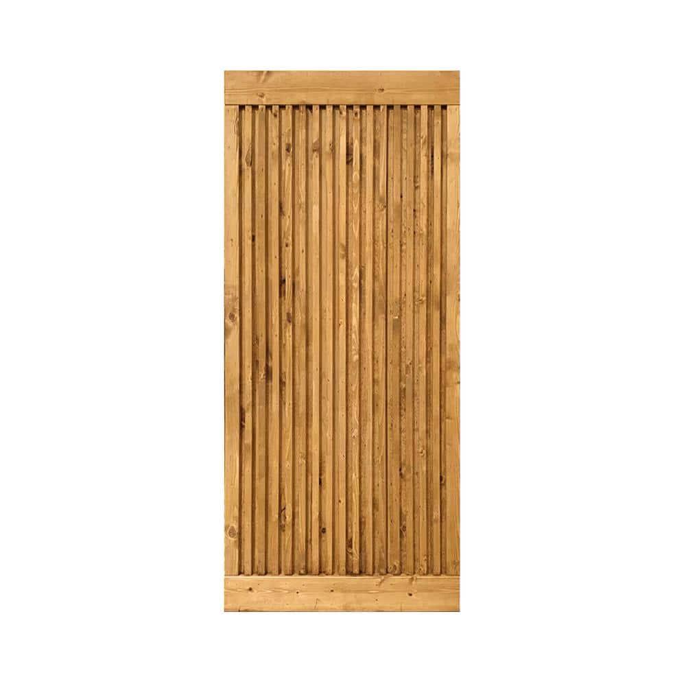 Calhome 84'' Solid Wood Paneled without Installation Hardware Kit Barn Door