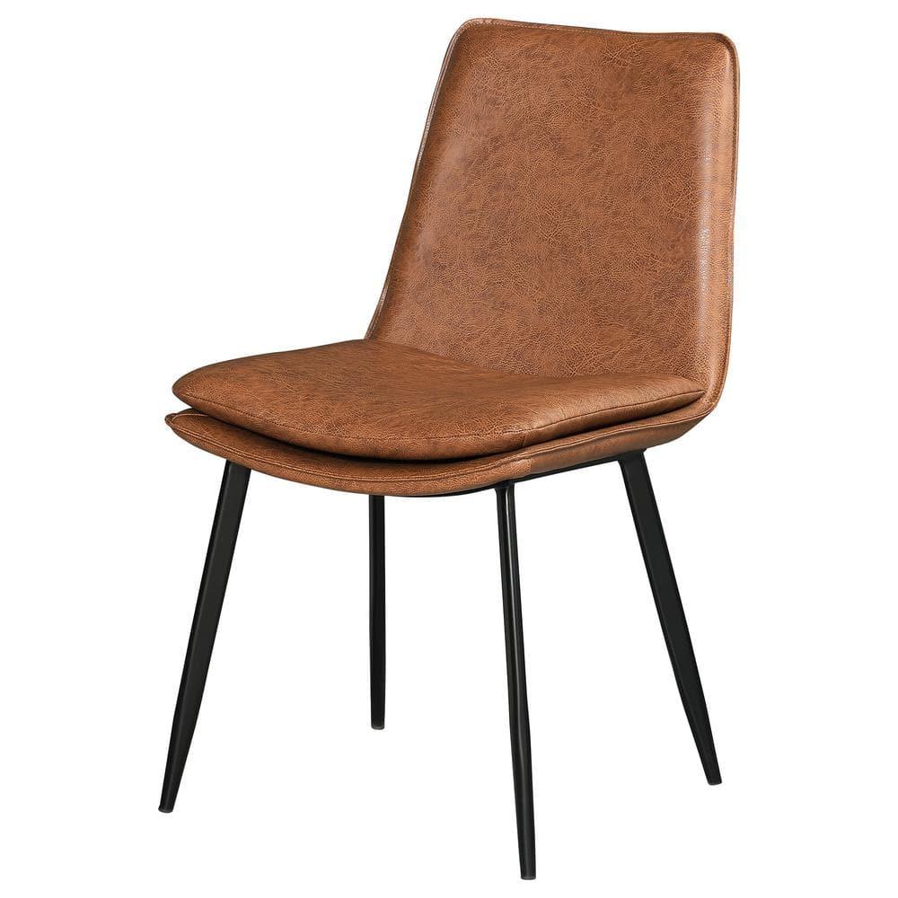 Coaster Ortega Faux Leather Padded Seat Dining Side Chair Coffee