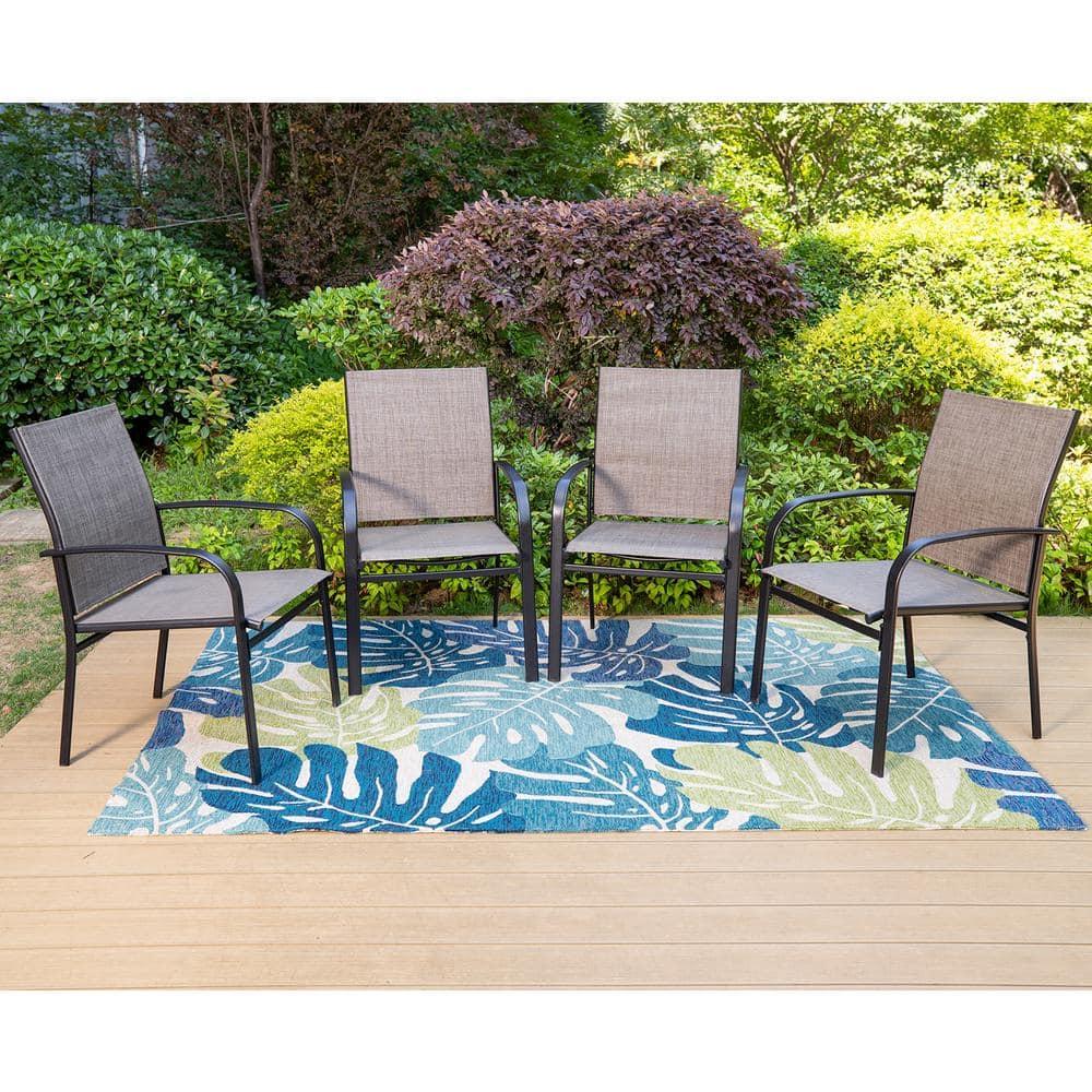Argyri Powder-coated Steel Outdoor Dining Armchair