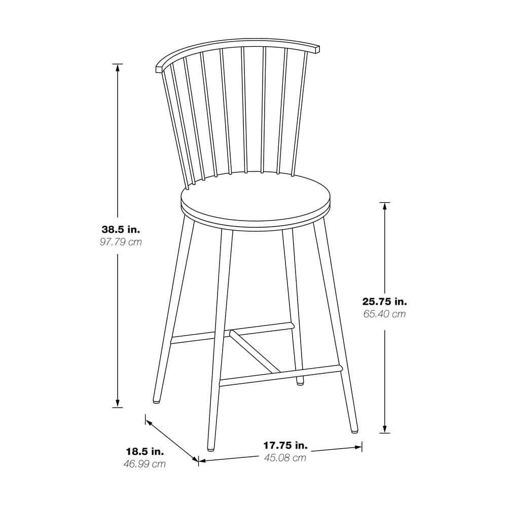 Bryce Counter Stool 26" with Black Metal Frame