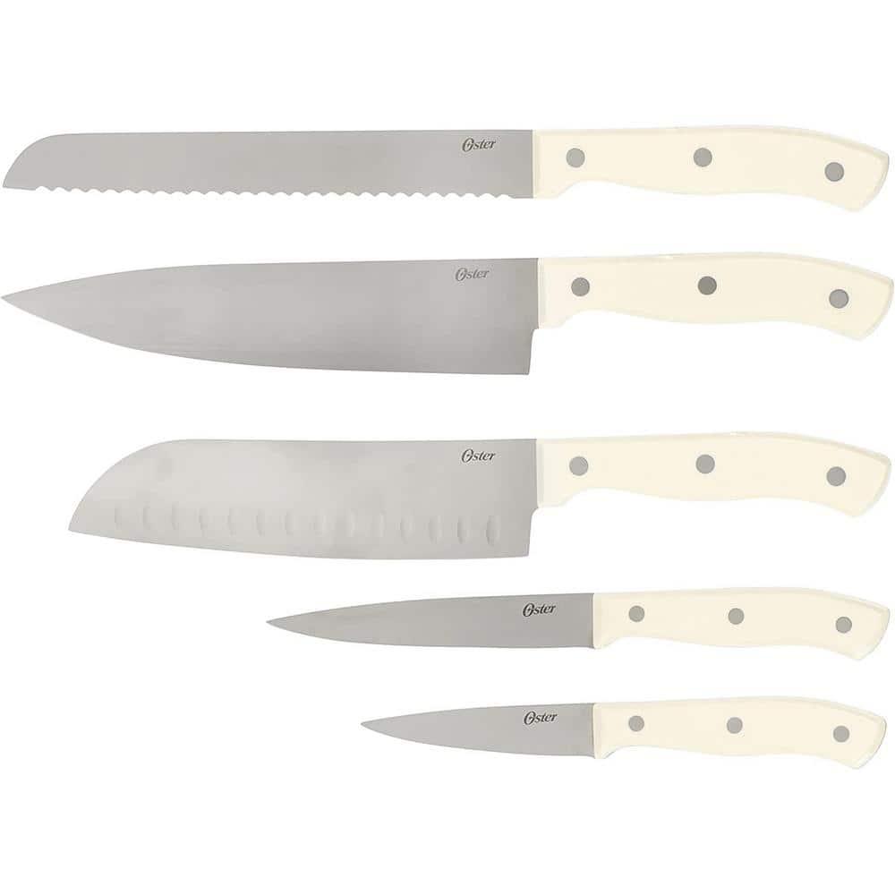 Oster Oster Evansville 14 Piece Stainless Steel Blade Cutlery Set in White