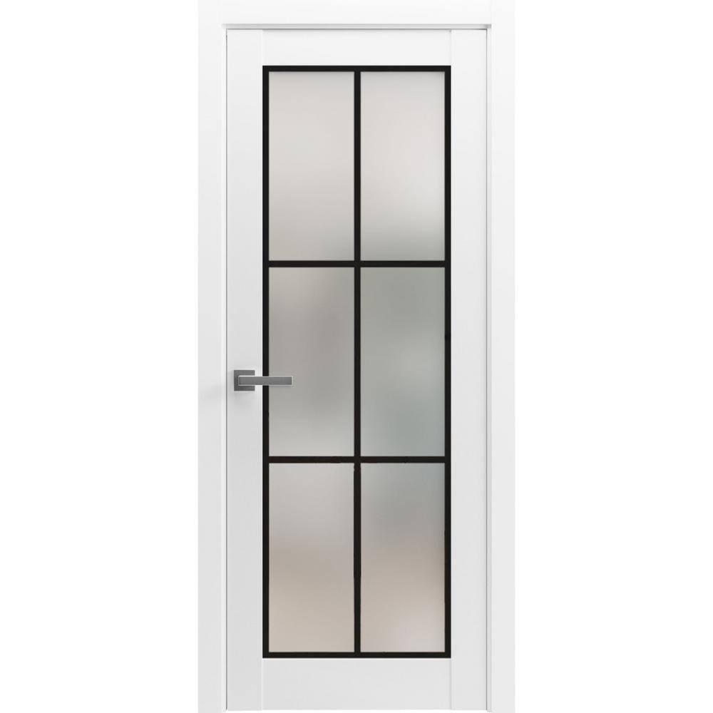 SARTODOORS Solid French Door | Planum 2122 Frosted Glass | Single Regular Panel Frame Trims Handle | Bathroom Bedroom Sturdy Doors | Wayfair